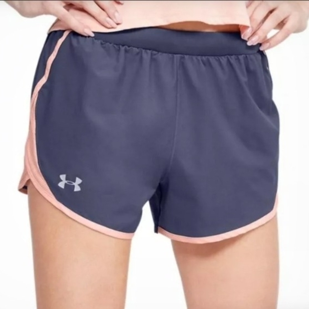 Under Armour Women's Athletic Shorts in Navy and Peach